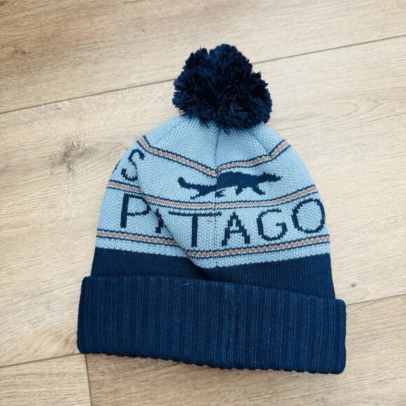 Patagonia Blue Beanie With Pompom Adult One Size - Picture 2 of 4